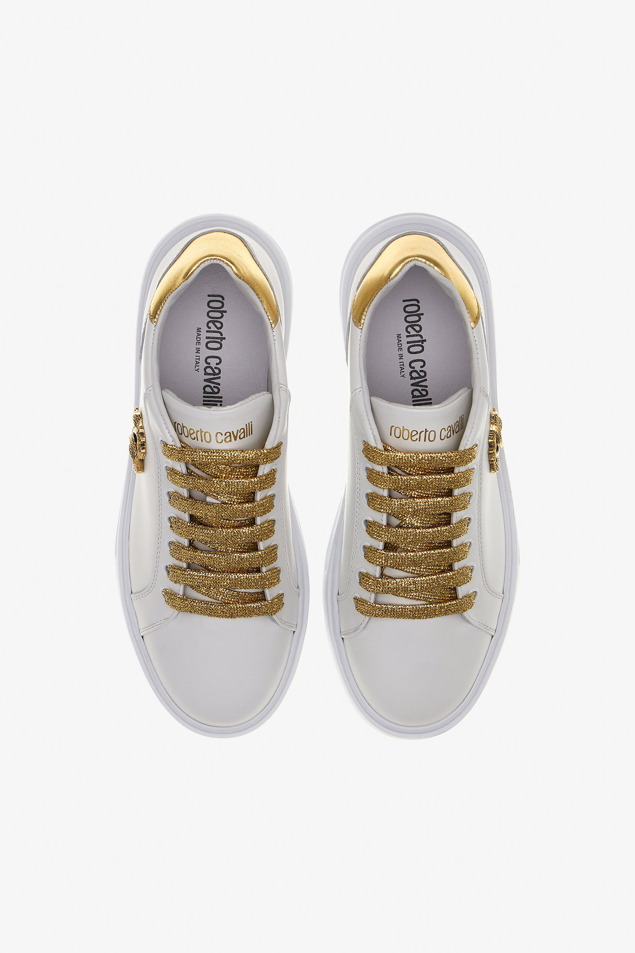 RC Sneakers con Monogram RC Bianco/Oro SKS036-PZB23