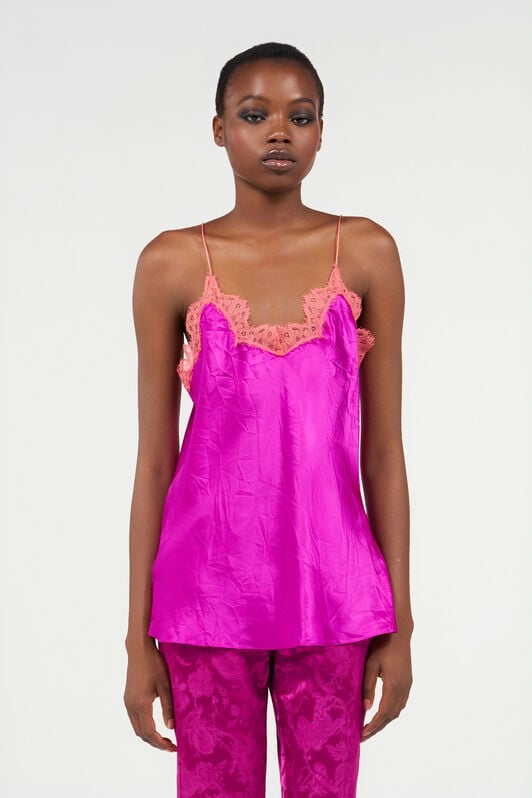 RC Top orné de détails en dentelle FUCHSIA WQT605-SE042