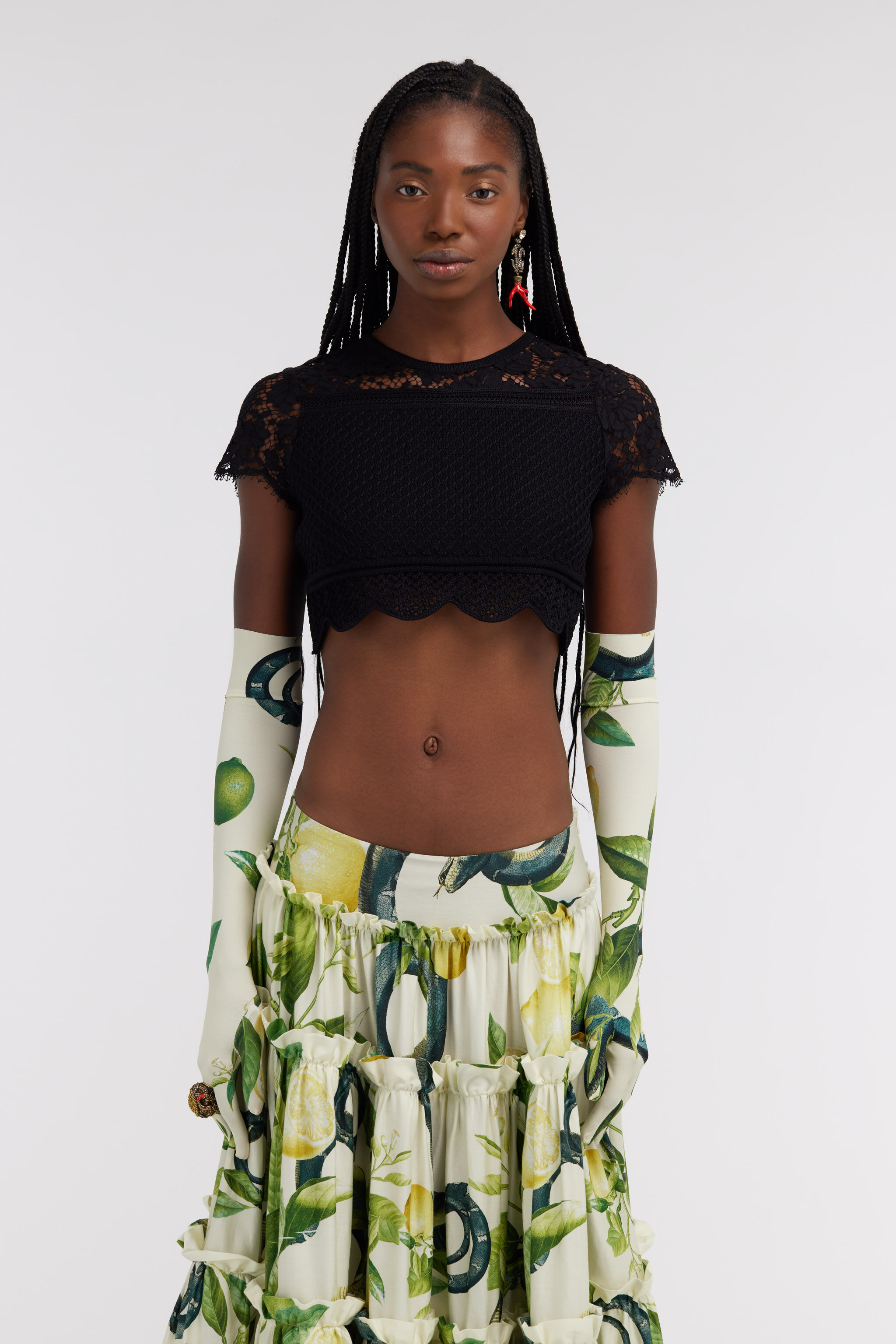 RC Top Crop In Pizzo Nero Nero SKM680-MG011
