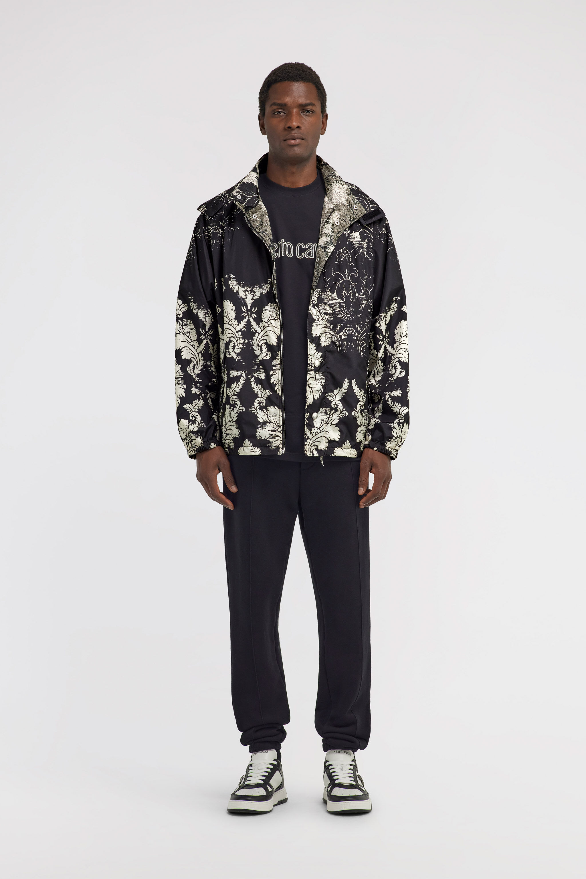 RC Cazadora bomber con estampado Broccato Negro TRT461-5RN14