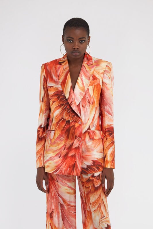 RC Plumage print blazer Orange SWT400-4QL71