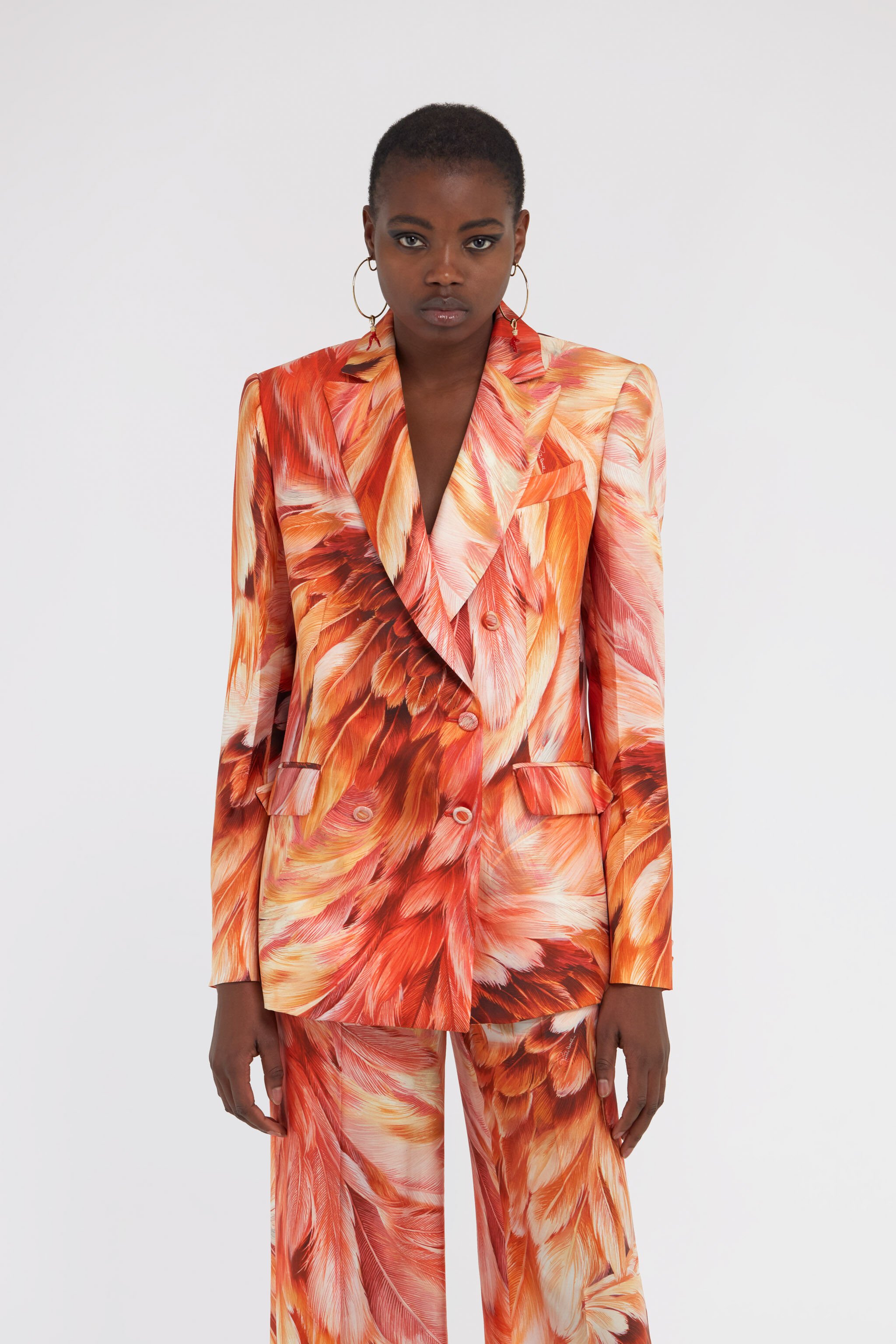RC Plumage print blazer Orange SWT400-4QL71