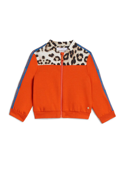 JU Leopard appliqué zipped sweatshirt JU Leopard appliqué zipped sweatshirt ORANGE IJT925-CF042