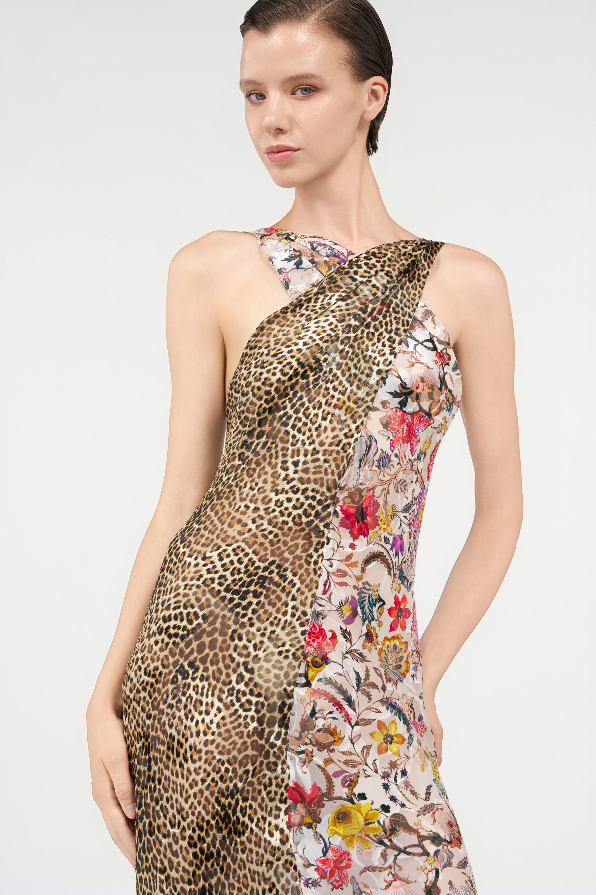 RC Long Chiffon Dress with Florentine Flowers Print RC Long Chiffon Dress with Florentine Flowers Print MULTICOLOR WQT109-HER29