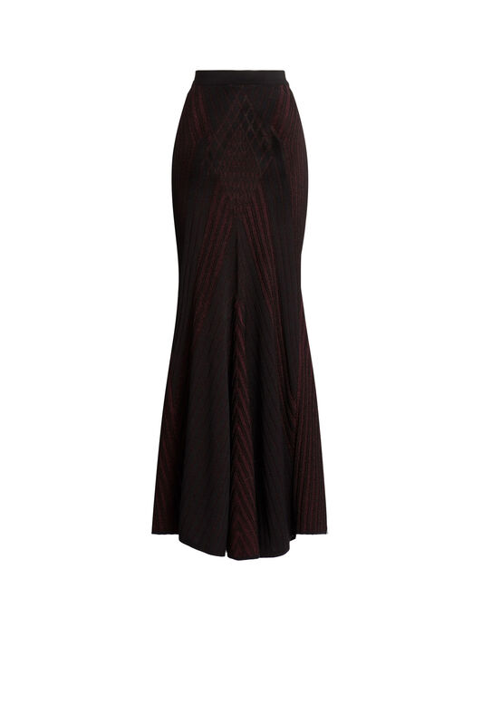 RC Art deco geometric knit skirt Black HQM300-MI001
