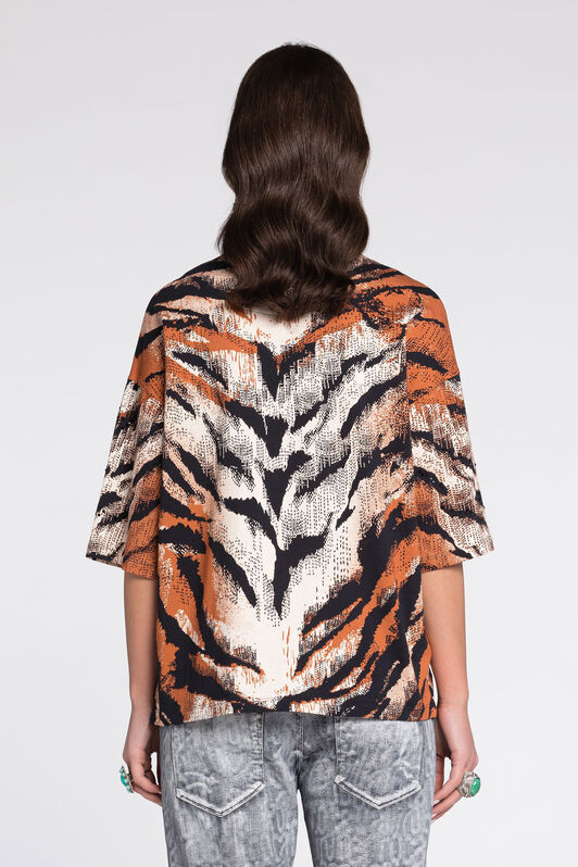 RC Tiger-Print Cotton T-Shirt Orange RKT62B-3PH20