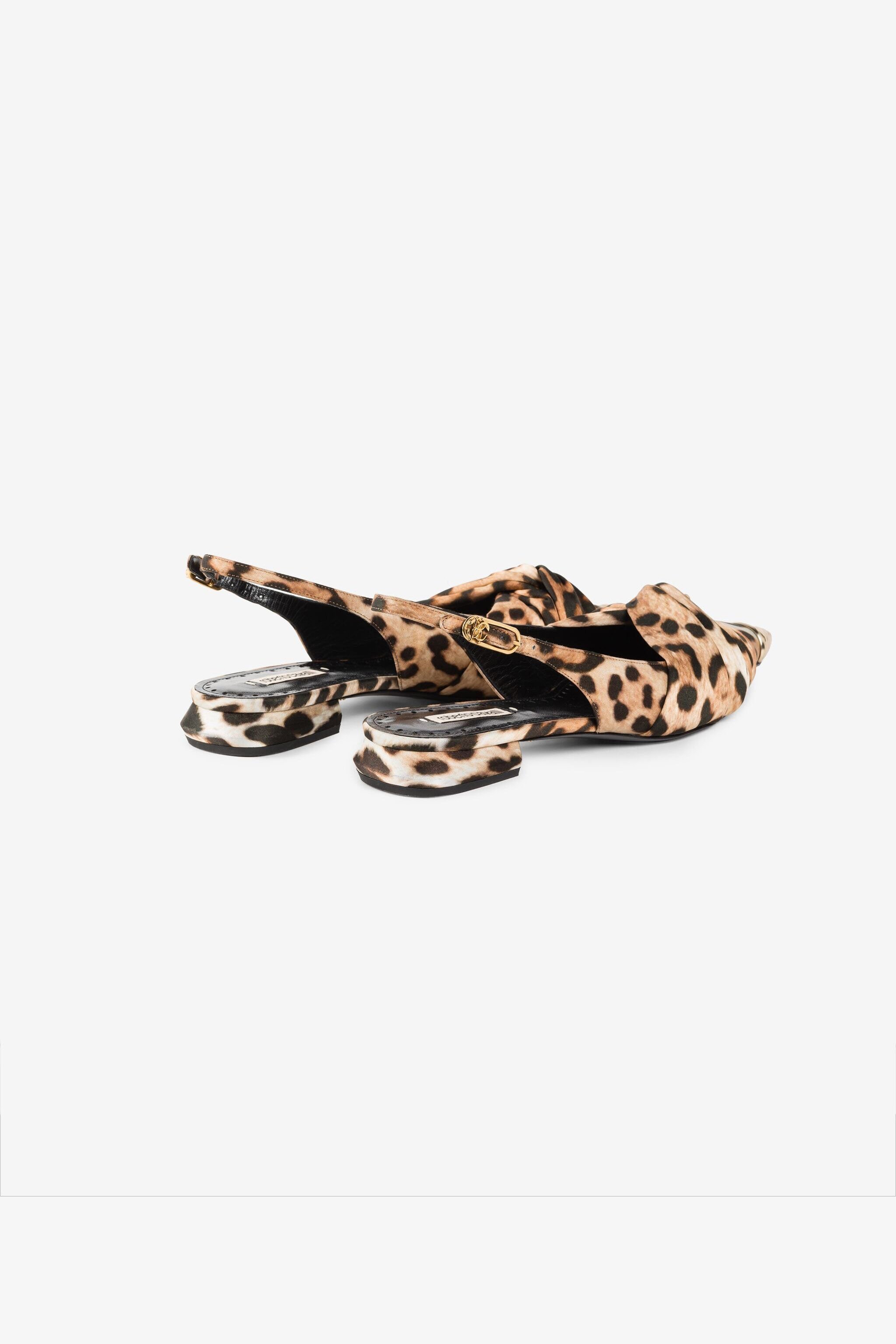 RC Le Pettegole Jaguar-Print Slingback Mules Light Brown RKS018-SE180
