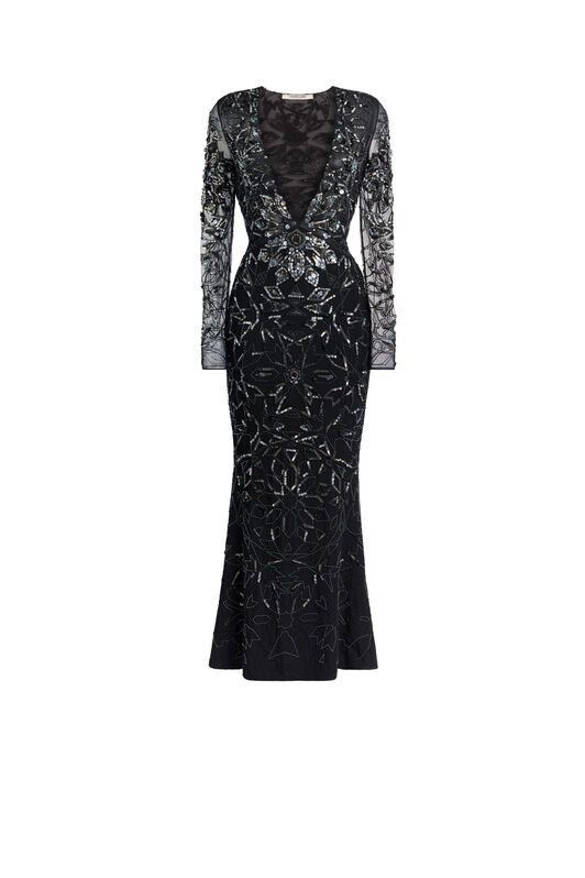 RC Robe sirène à ornement mosaïque Noir IWR116-RT020