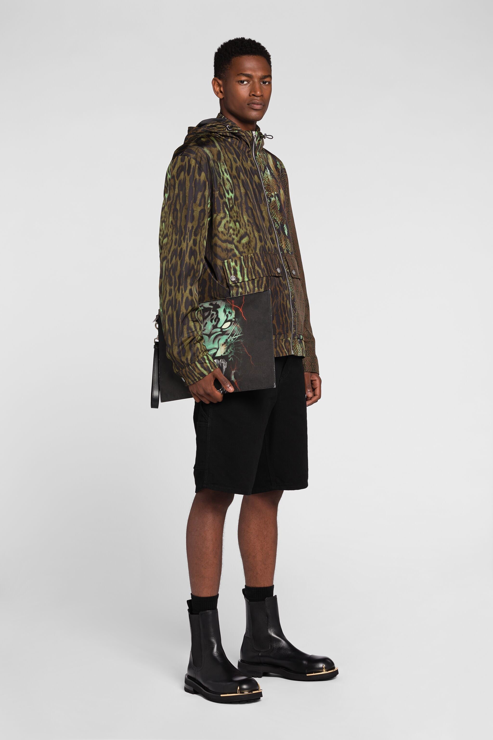 RC Patchwork-Print Coat MILITARY PRT511-9ME65