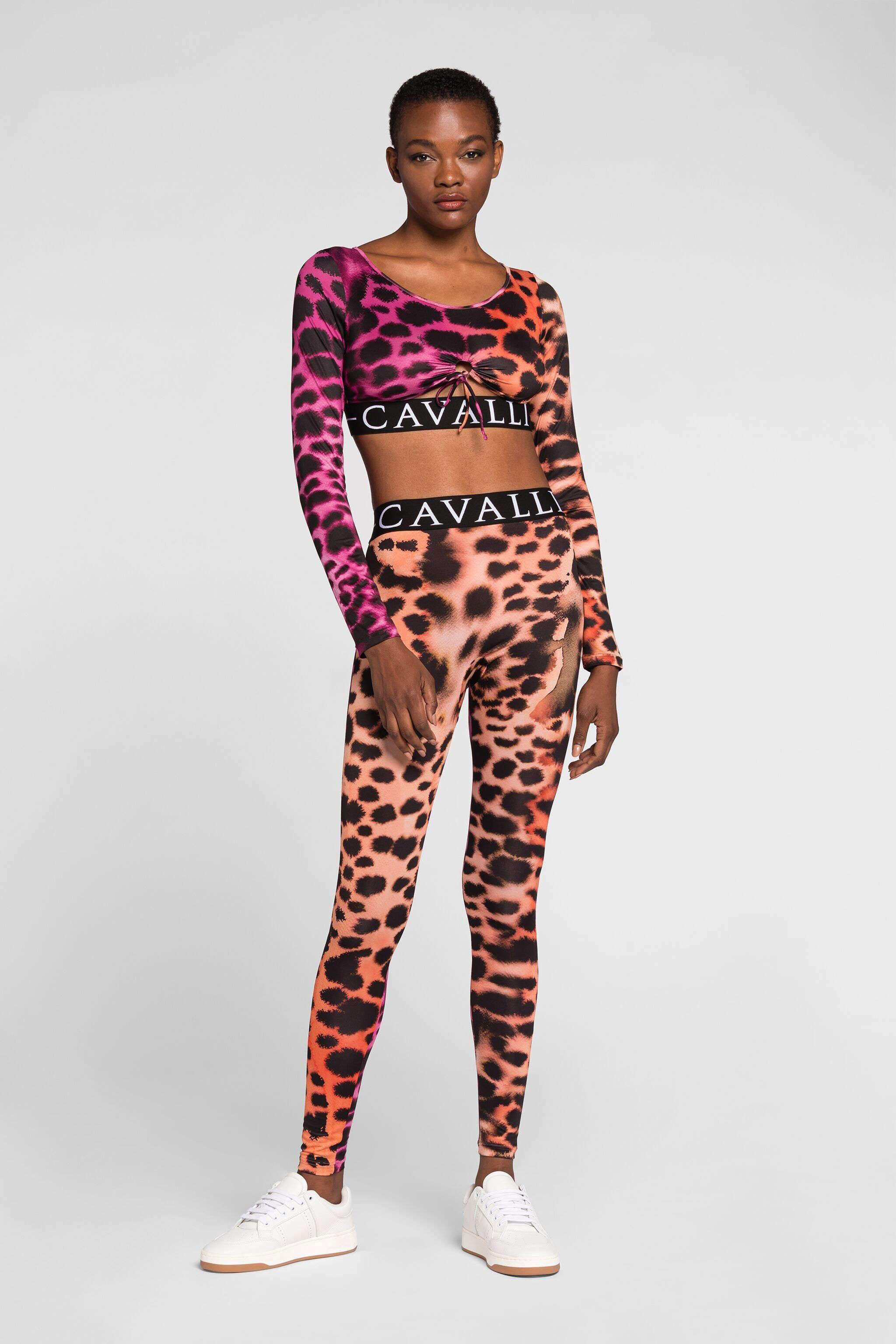 RC Animal-print high-waist leggings PEACH QKT25C-LNF49