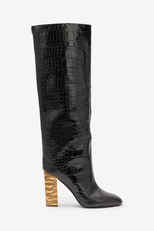 RC Embossed Crocodile Boots RC Embossed Crocodile Boots Negro VKS013-PZ579