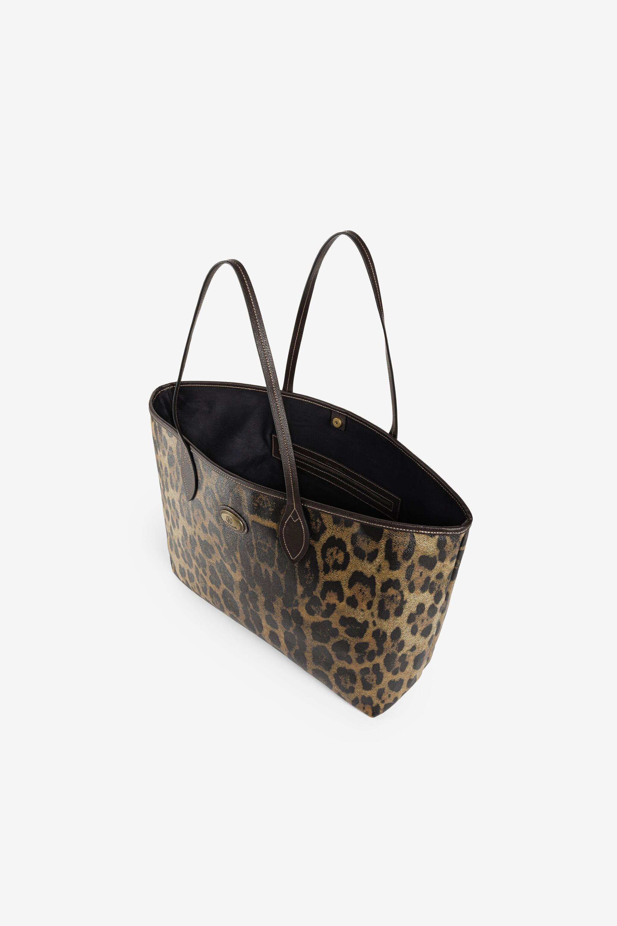 RC Leopard-Print Large Tote Bag Brown/Black JSB001-ABO01