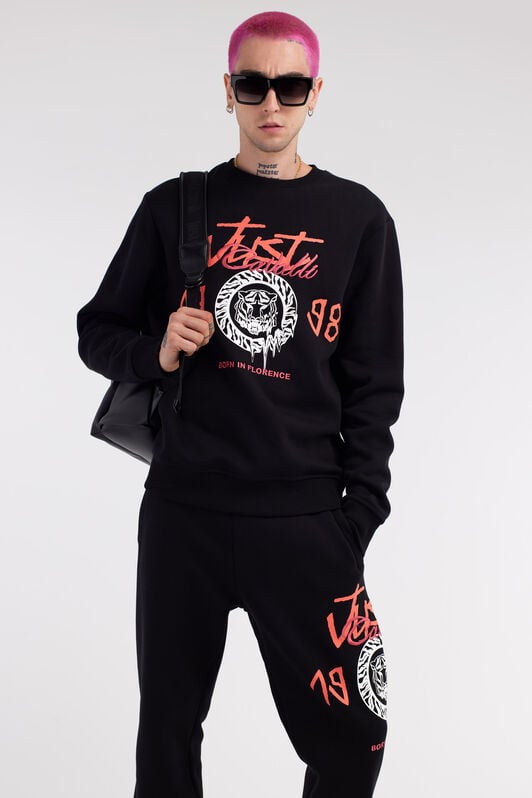 JC Felpa logo Just Cavalli Nero RRT969-RR231