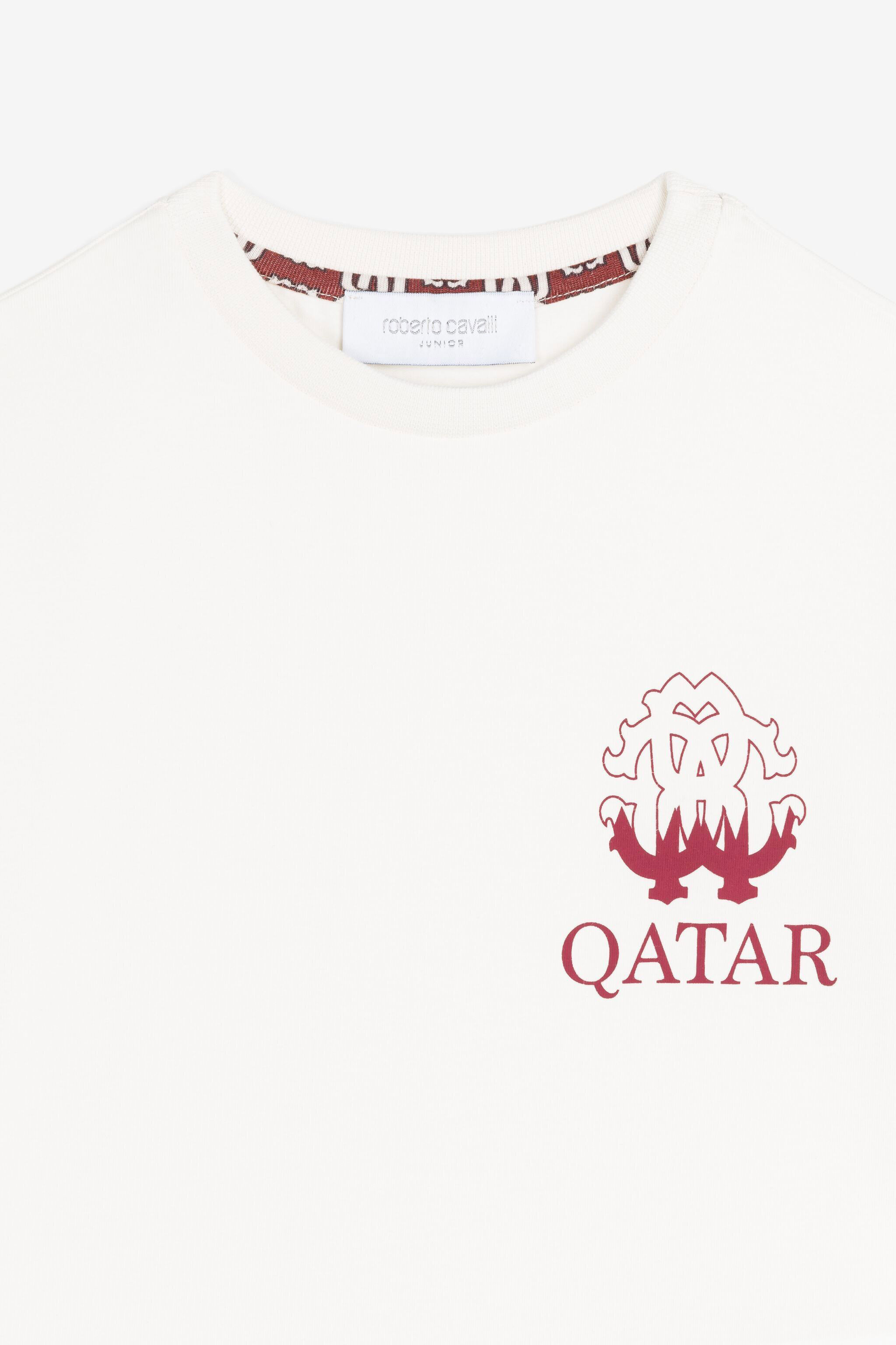JU Qatar-print detail T-shirt White PJT60P-JV025
