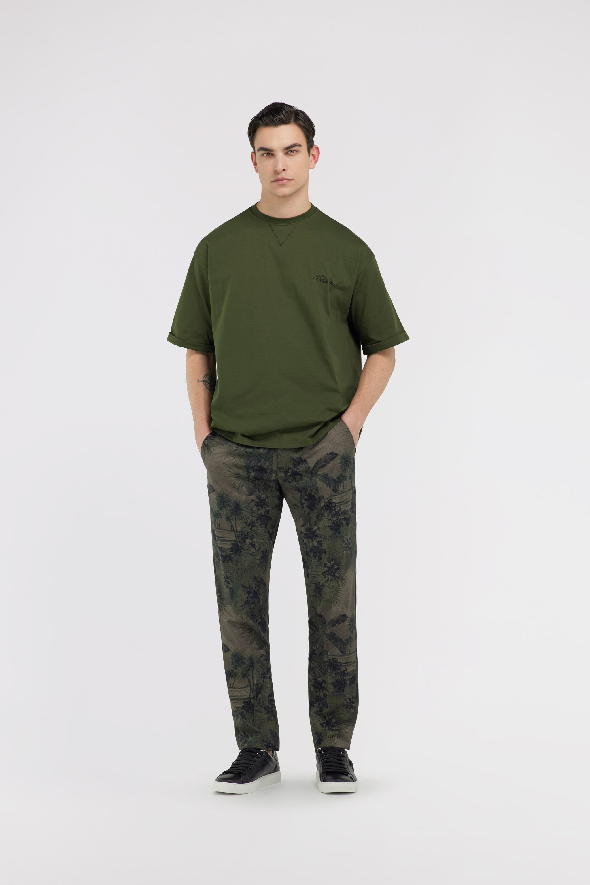 RC T-Shirt Verde Firma Ricamata Verde scuro SRT62A-JD060