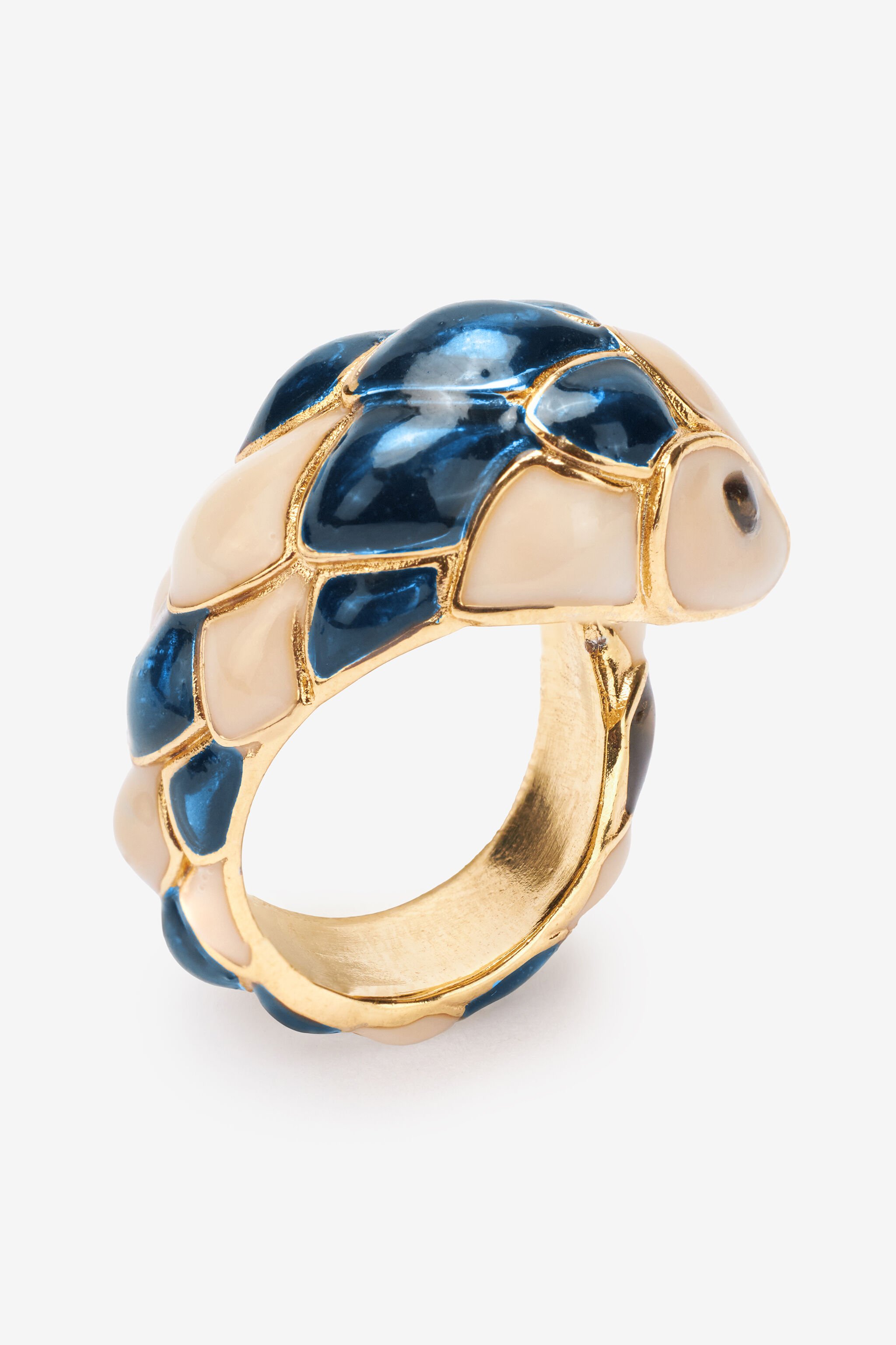 RC Anillo Con Serpiente Azul oscuro UKG016-AM021