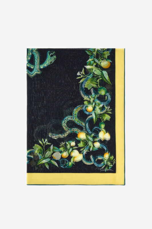 RC Stola Roberto Cavalli con stampa LEMON Nero SYI00D-1SL58