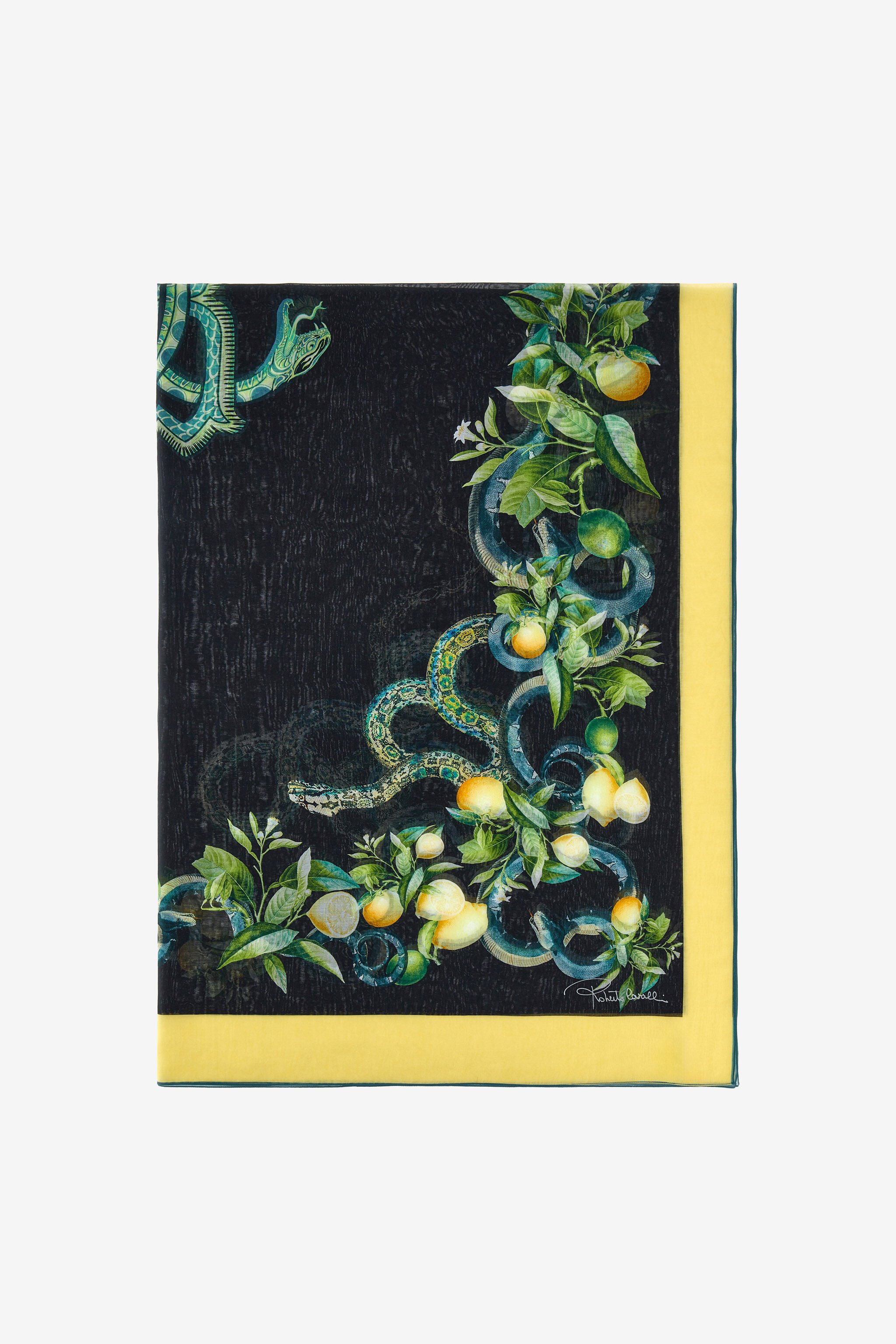 RC Stola Roberto Cavalli con stampa LEMON Nero SYI00D-1SL58