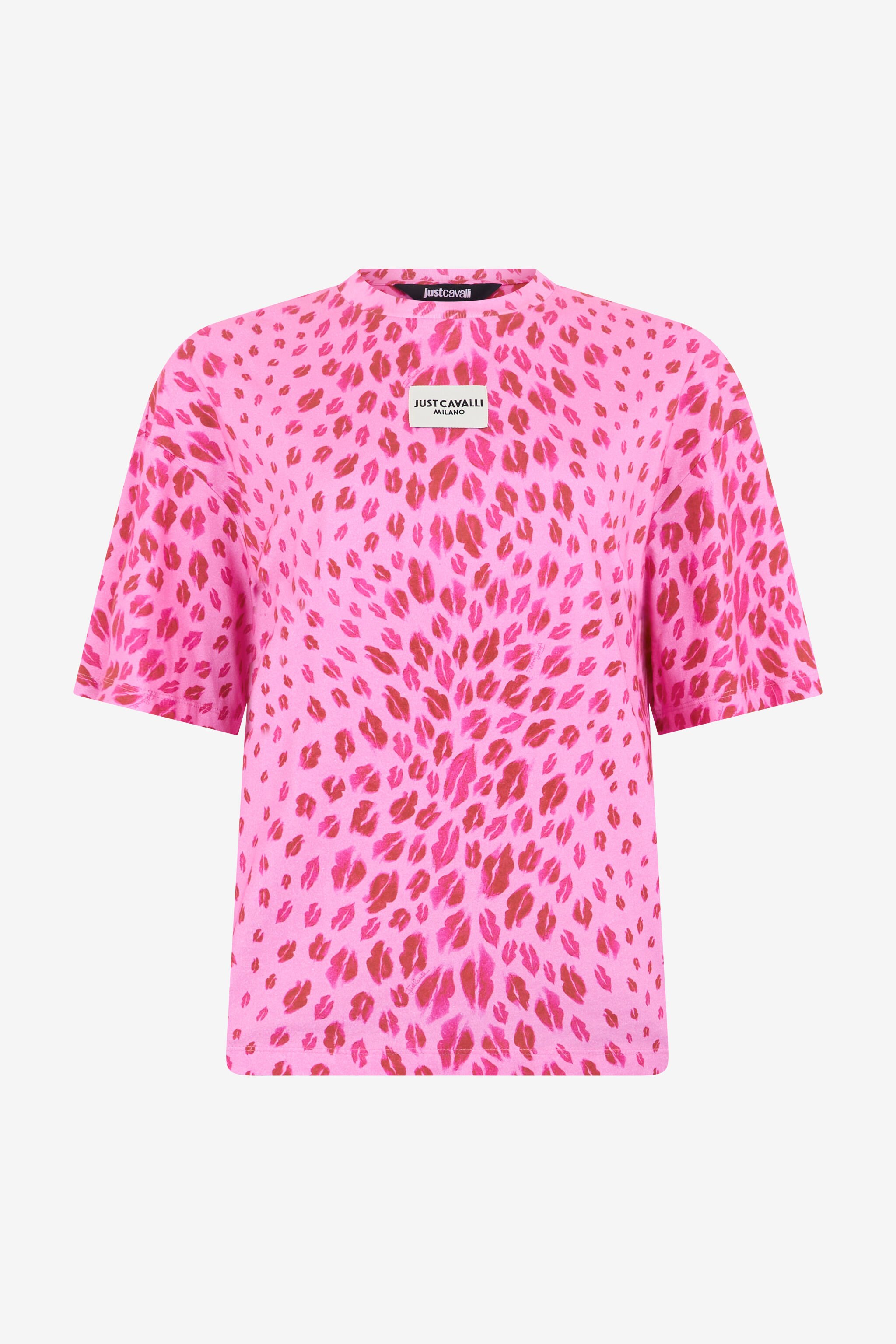 JC The Jaguar Kiss Print T-Shirt 433 ROSA + 455 FUXIA WFT195-WF577
