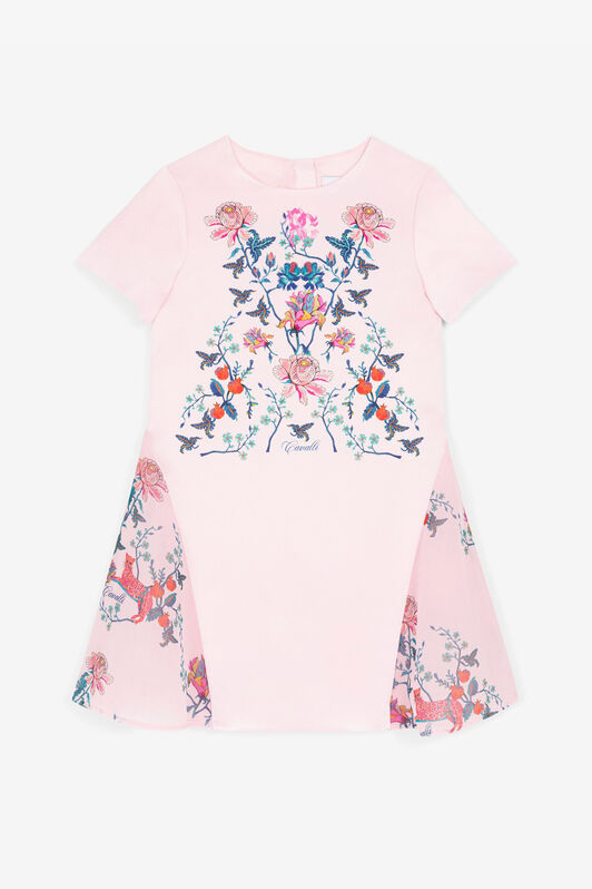 JU Floral-Print Silk Dress Pink RJT119-4G001