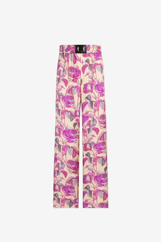 RC Pantaloni dritti a fiori Rosa PNT219-4QF03