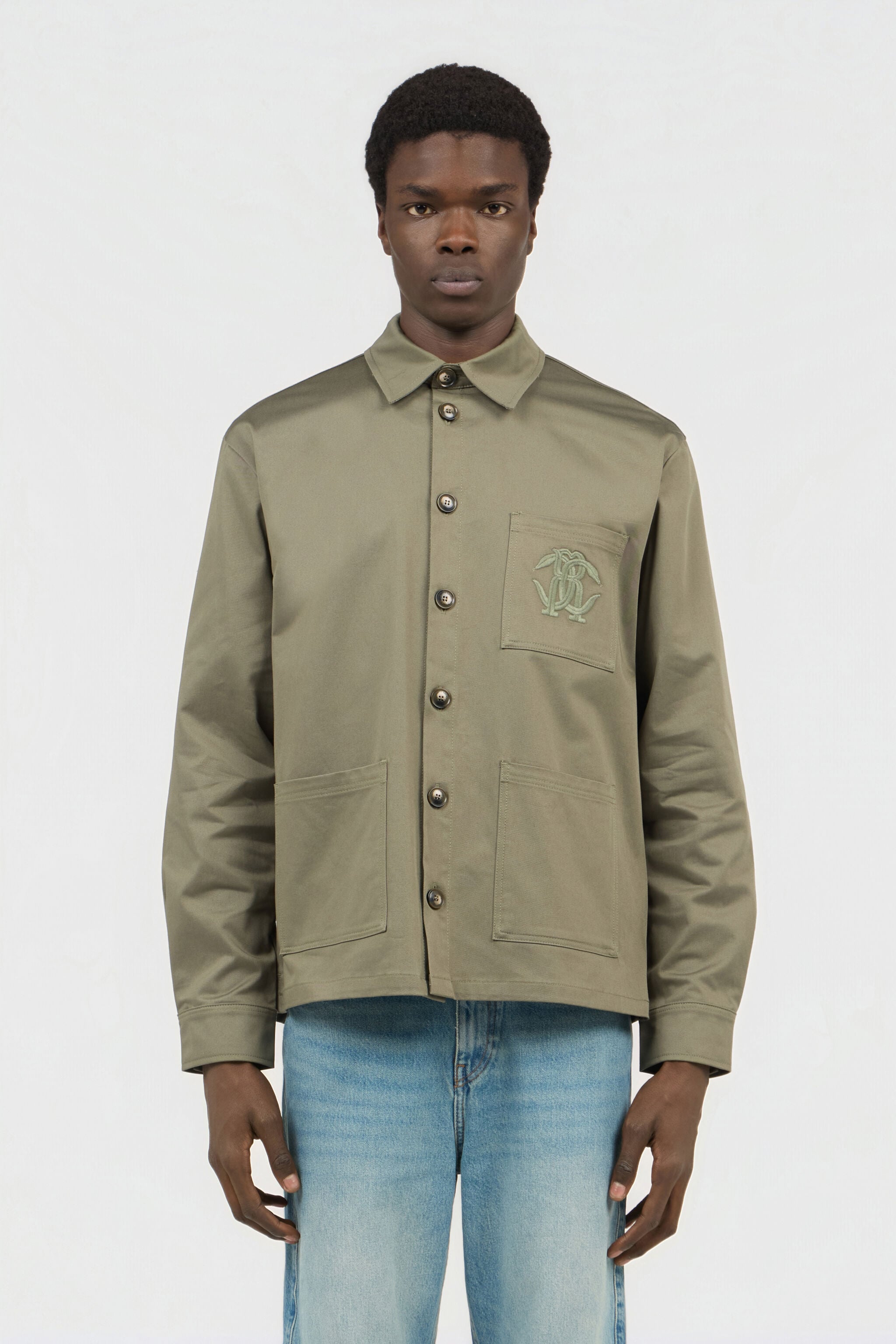 ジャケット・アウター RHC Military Shirt Jacket Military Green Shirt Jacket with Monogram RC in MILITARY GREEN for