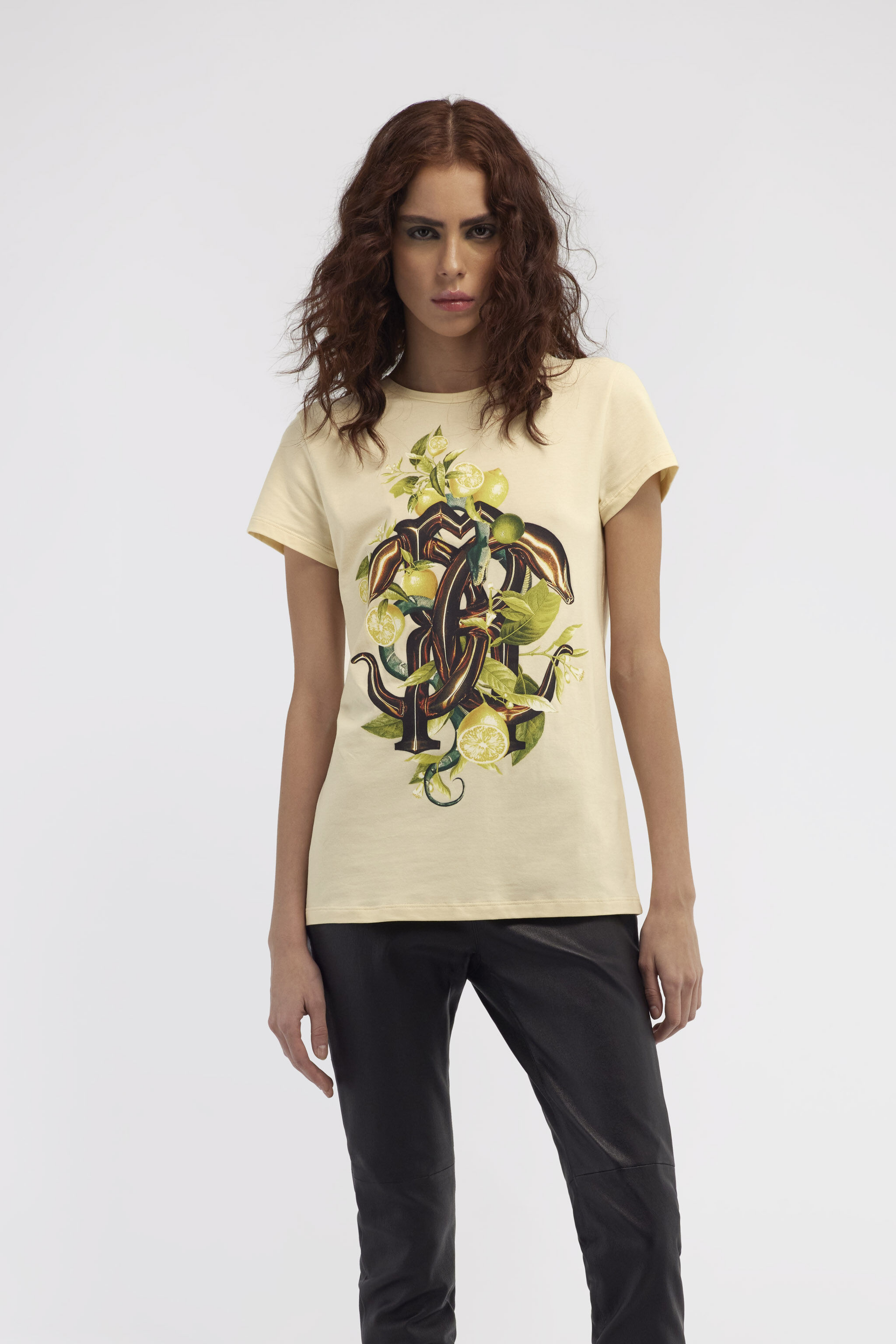 RC T-shirt with Monogram Lemon Snake Ivory SKT60C-JD061