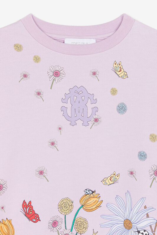 JU Flower-Print Cotton Sweatshirt JU Flower-Print Cotton Sweatshirt Purple RJT90S-CF050
