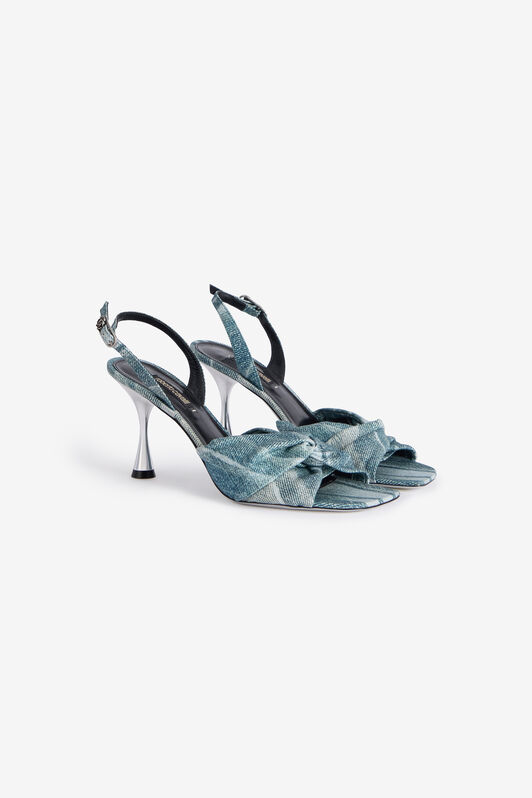RC Denim-Effect Slingback Sandals Blue UKS006-SMC77