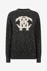 RC Maglione Nero con Intarsio Monogram RC BLACK ROM60E-FEC30