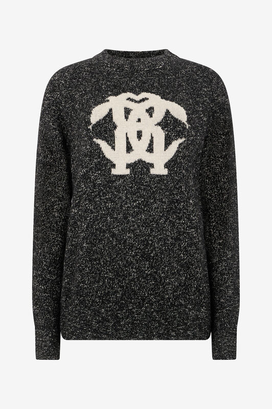 RC Maglione Nero con Intarsio Monogram RC BLACK ROM60E-FEC30