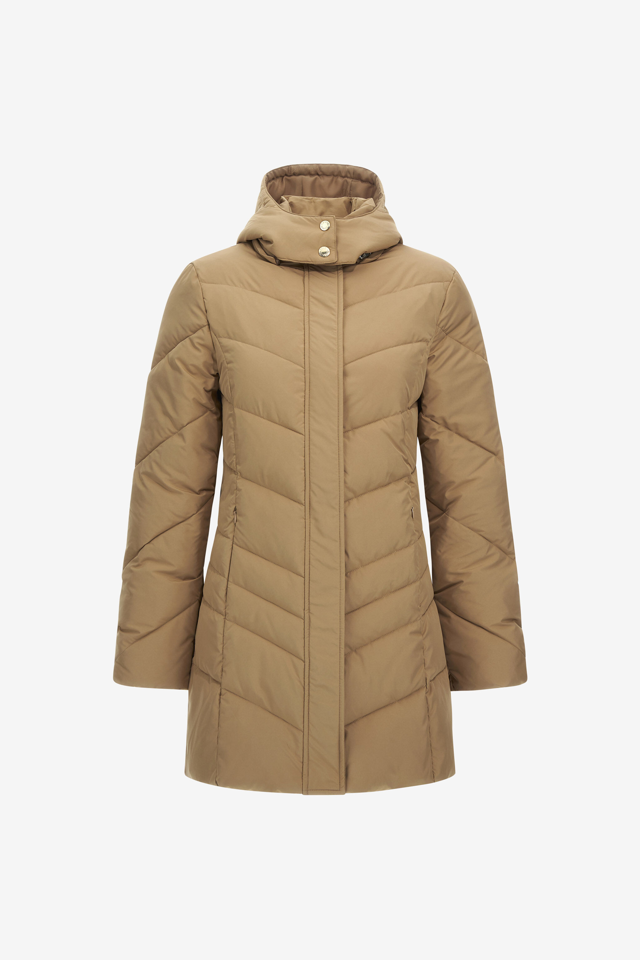 RC Long down jacket with logo Light brown NOT40C-SB001