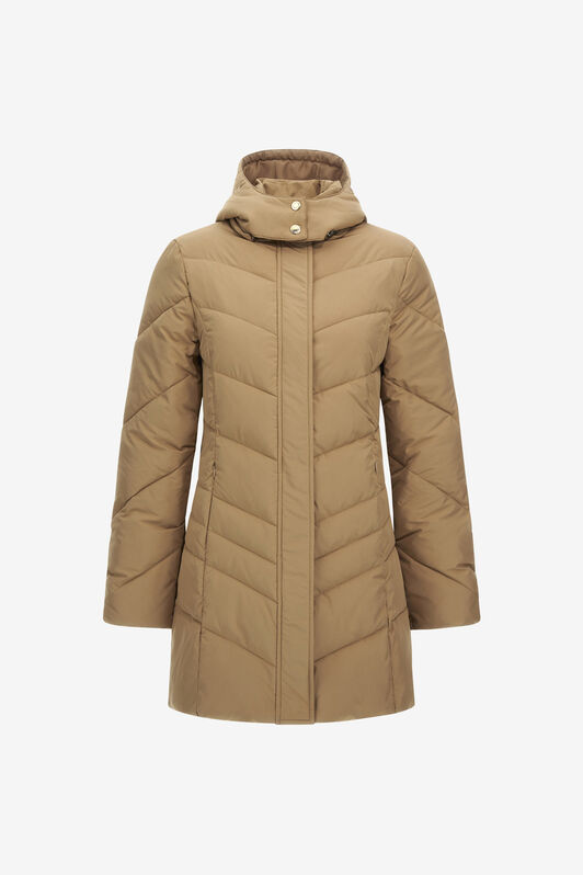 RC Long down jacket with logo RC Long down jacket with logo Light brown NOT40C-SB001