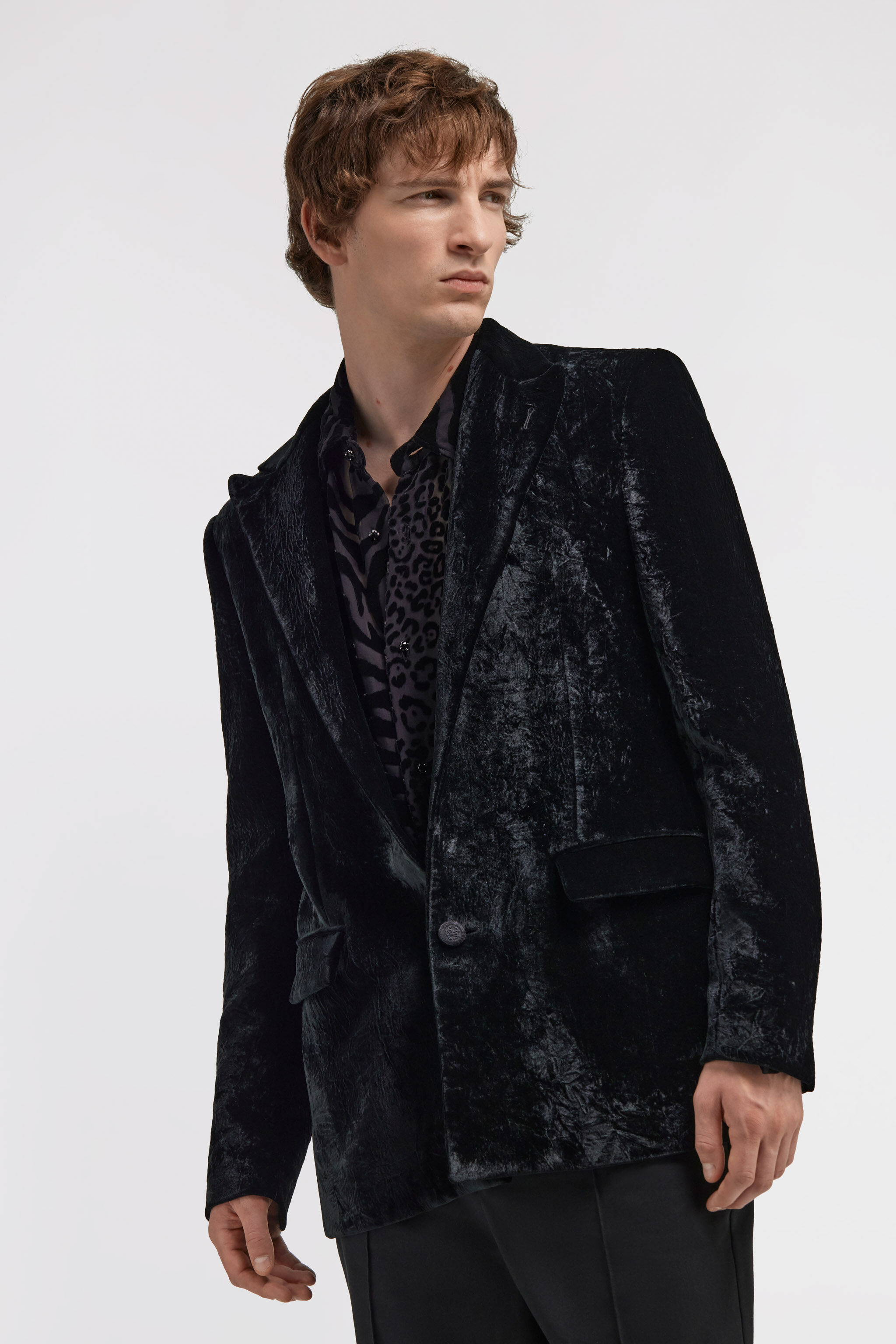 RC Blazer con estampado de Broccato Negro TRT410-VL102