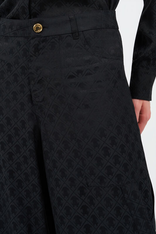 RC Silk Cargo Trousers with Monogram RC RC Silk Cargo Trousers with Monogram RC NERO VKT202-RK010