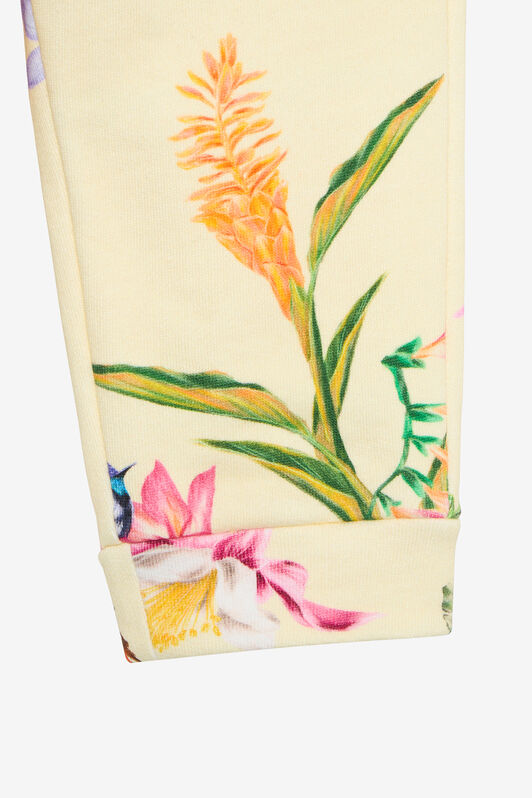JU Yellow Track Pants with Tropical Print YELLOW VJT204-5OP32