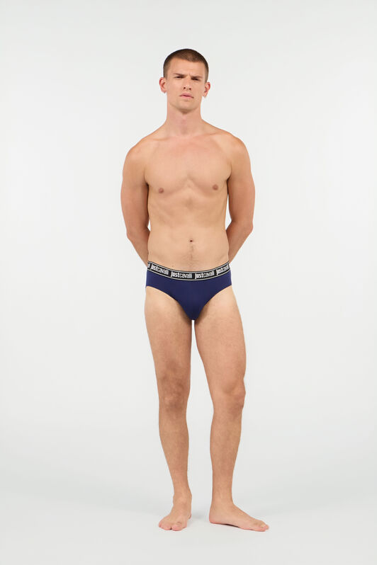 JC Zweierpack Blaue Slips Mit Logo-Bund JC Zweierpack Blaue Slips Mit Logo-Bund NAVY UFU001-UF093