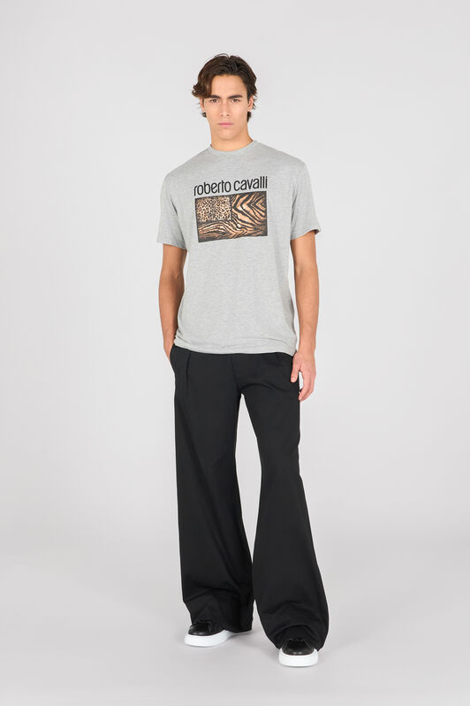 RC T-Shirt Avec Imprimé Animalier Et Logo Gris OOT60G-JD060