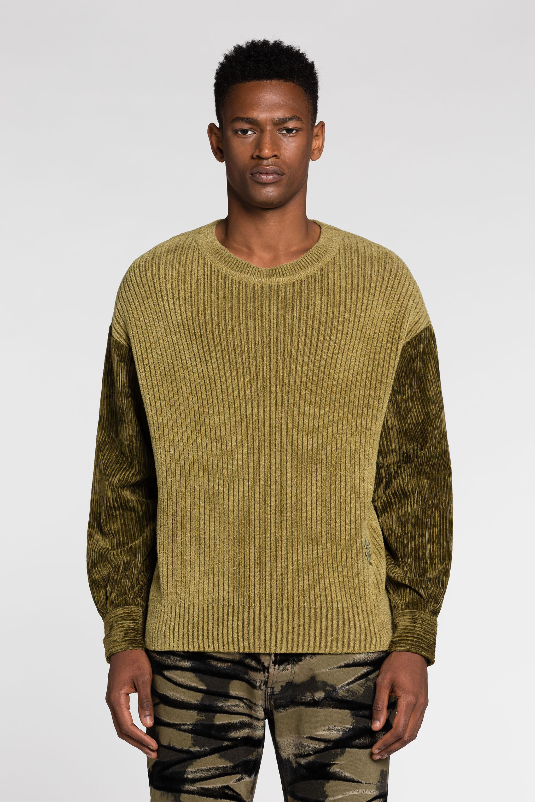 RC Mirror Snake Ribbed-Knit Sweater IVY GREEN RRM608-MI016