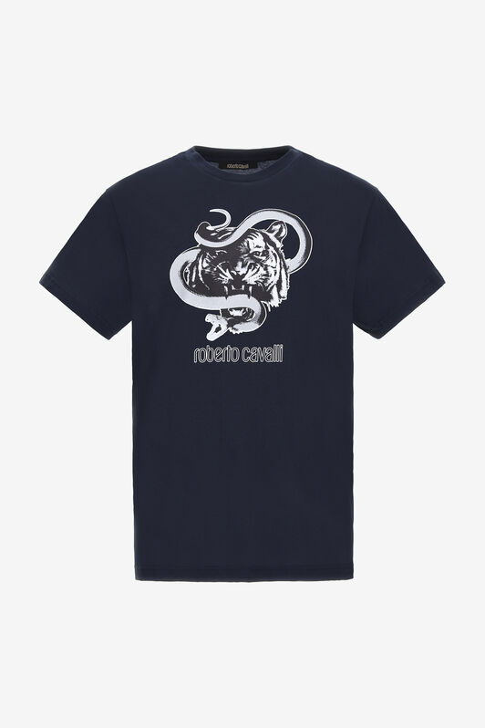 RC T-shirt with Jaguar and Snake prints Dark blue NOT60J-JD060