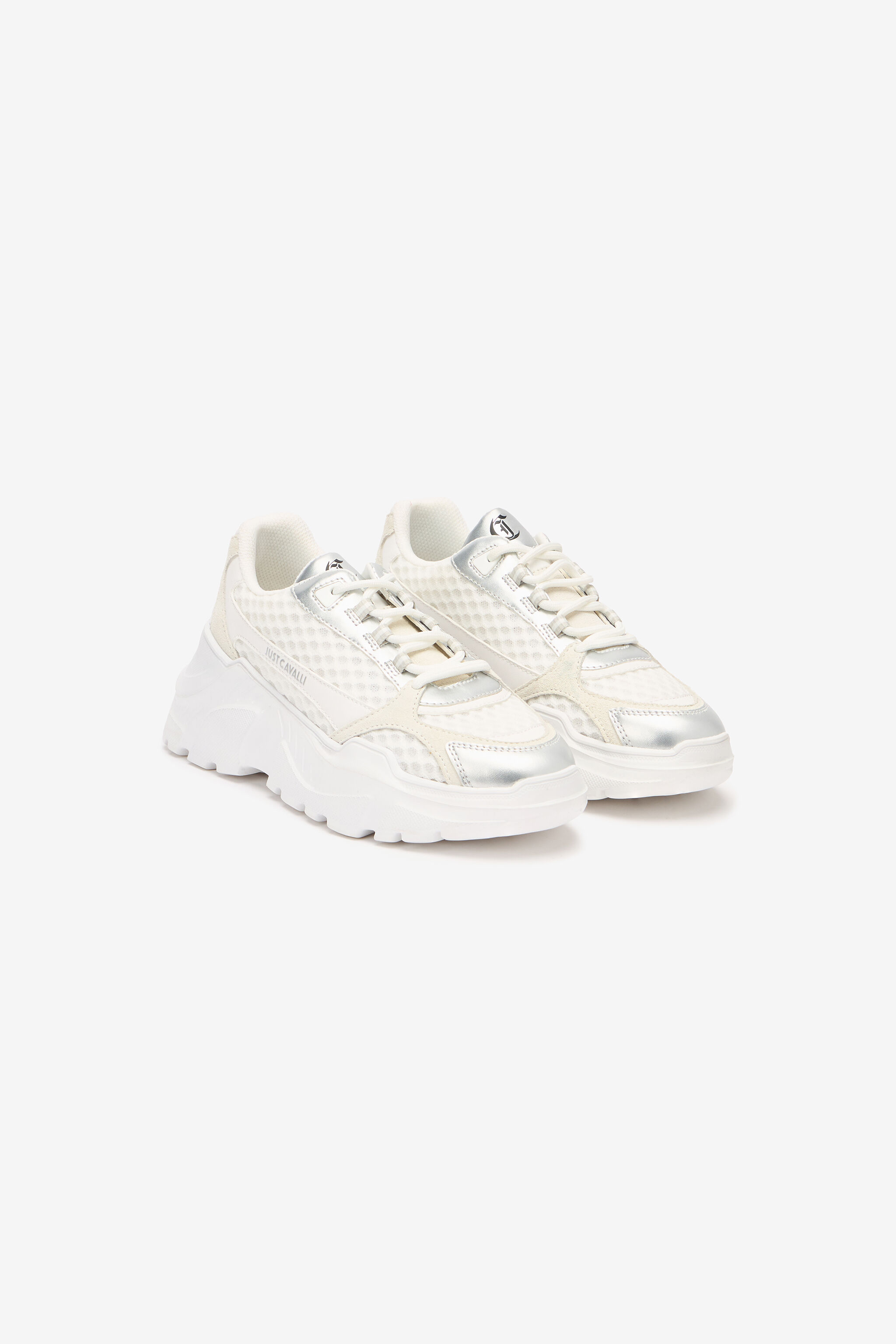 JC Sneakers With Laminated Details White/Silver UFS036-UF358