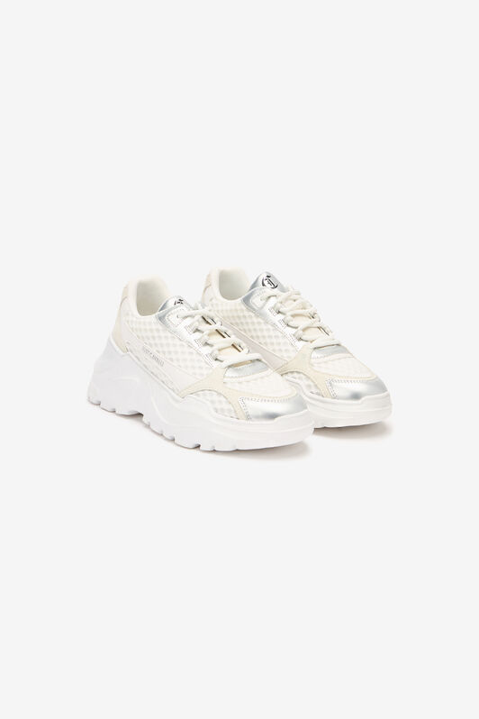 JC Sneakers With Laminated Details JC Sneakers With Laminated Details White/Silver UFS036-UF358