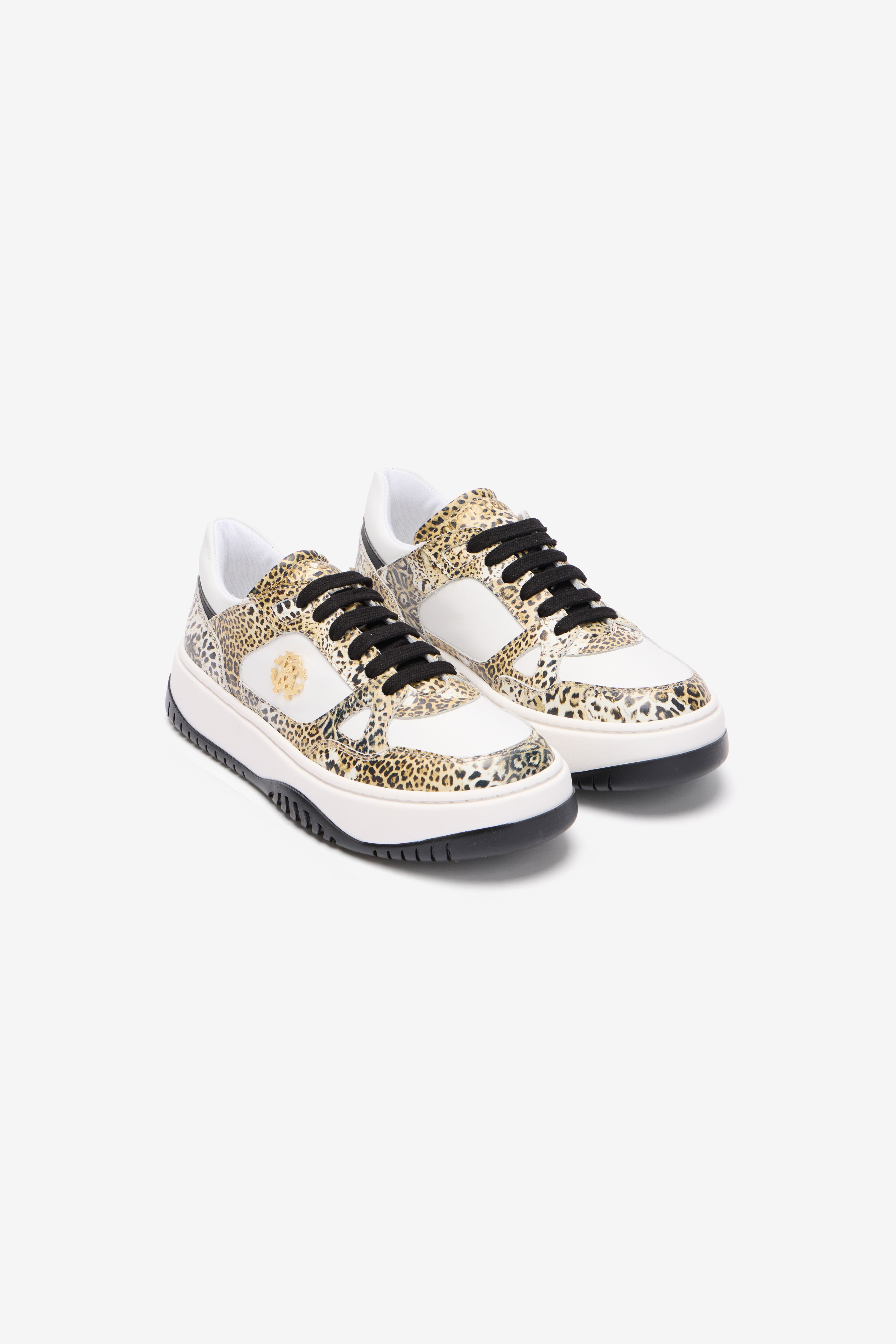 RC Sneaker à Imprimé Léopard avec Monogram RC JAGUAR/WHITE/BLACK QOS01K-PZO17