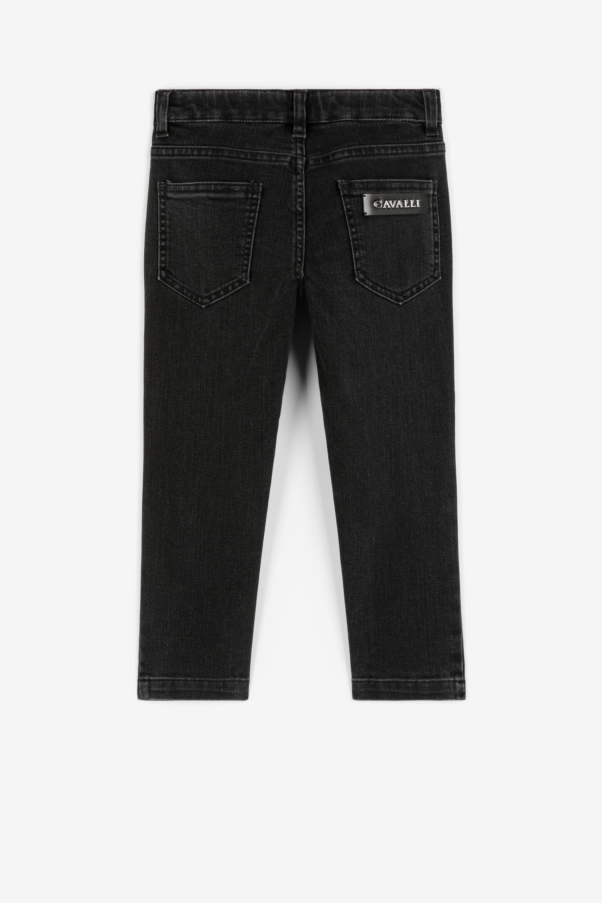 JU Logo-patch straight-leg jeans Black RJJ208-DS015
