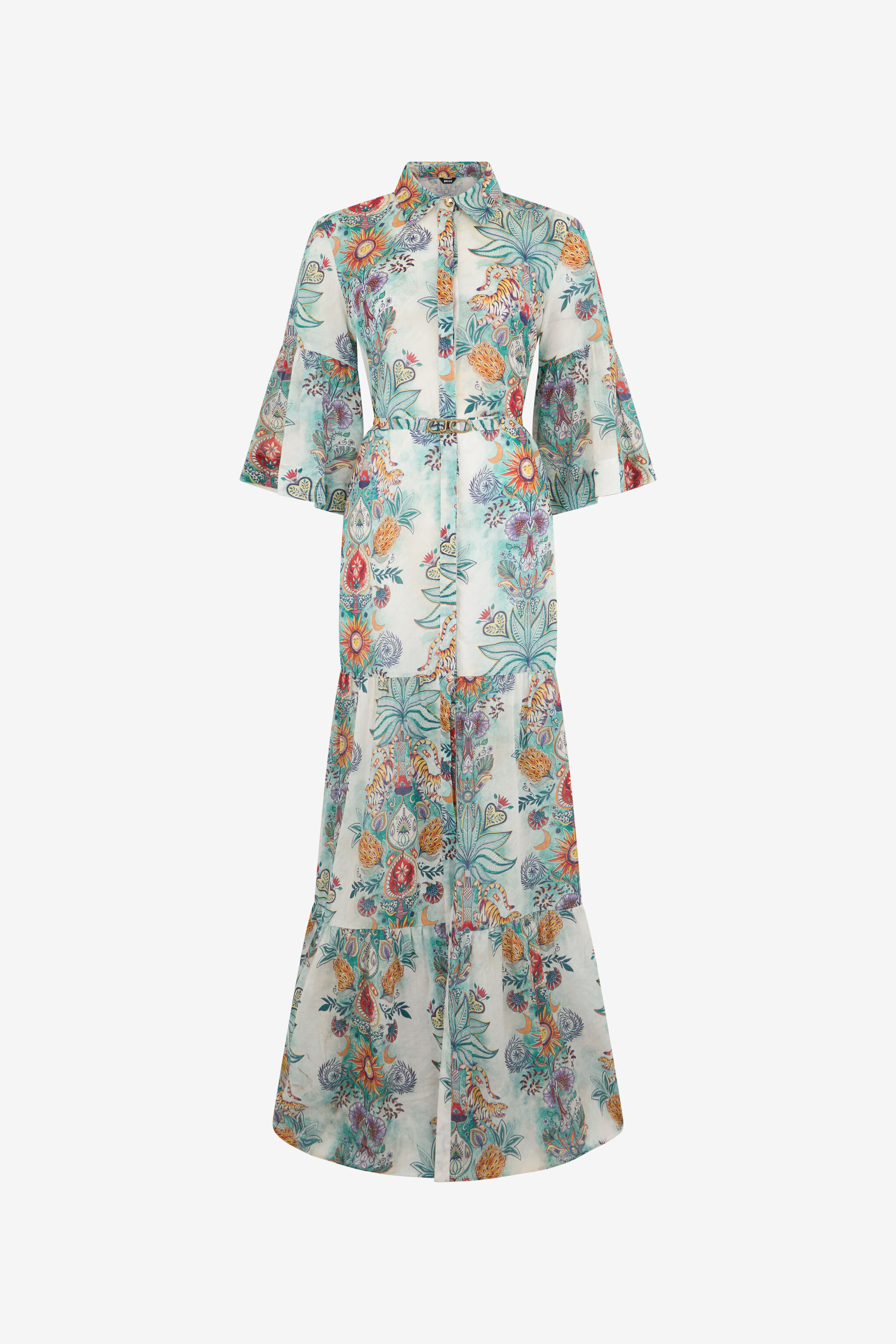 JC Abito Stampa Tropical Garden TURCHESE CHIRO WFT326-WF724