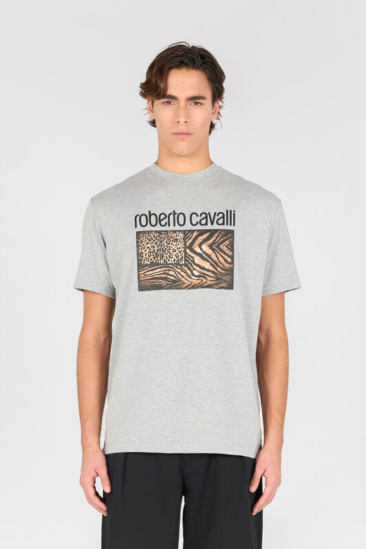 RC T-Shirt Avec Imprimé Animalier Et Logo Gris OOT60G-JD060