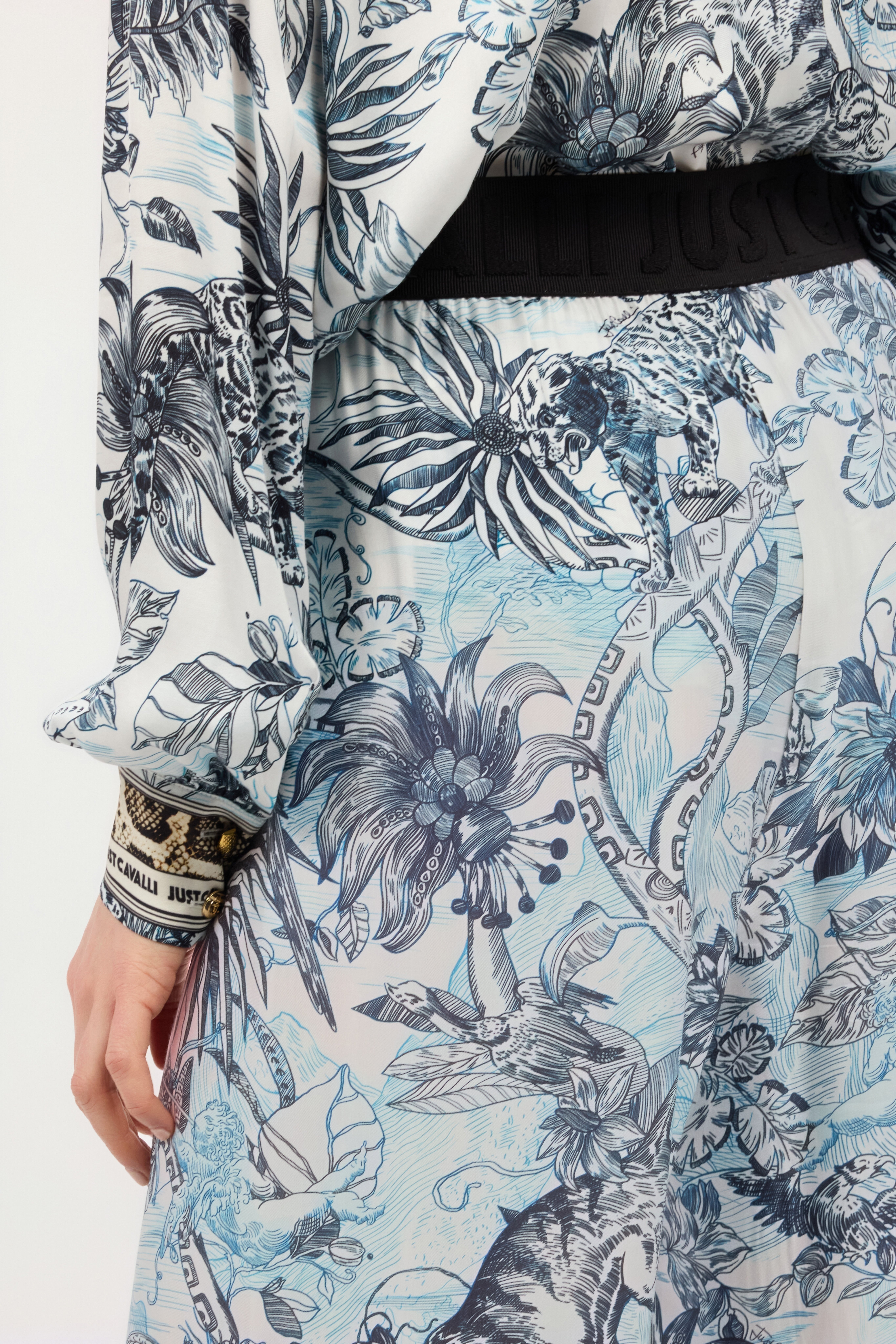 JC Pantalon Palazzo Imprimé Bleu clair UFT092-UF131