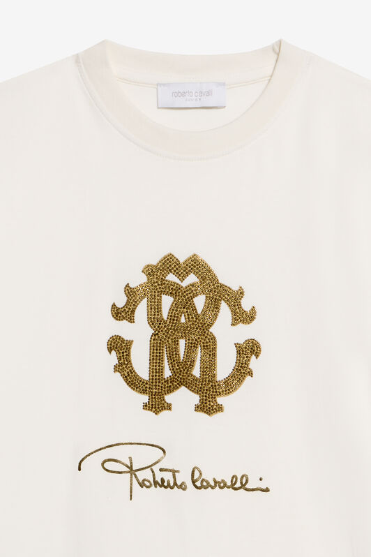 JU Weißes Baumwoll-T-Shirt mit Logo OFF_WHITE WJT62B-JD005