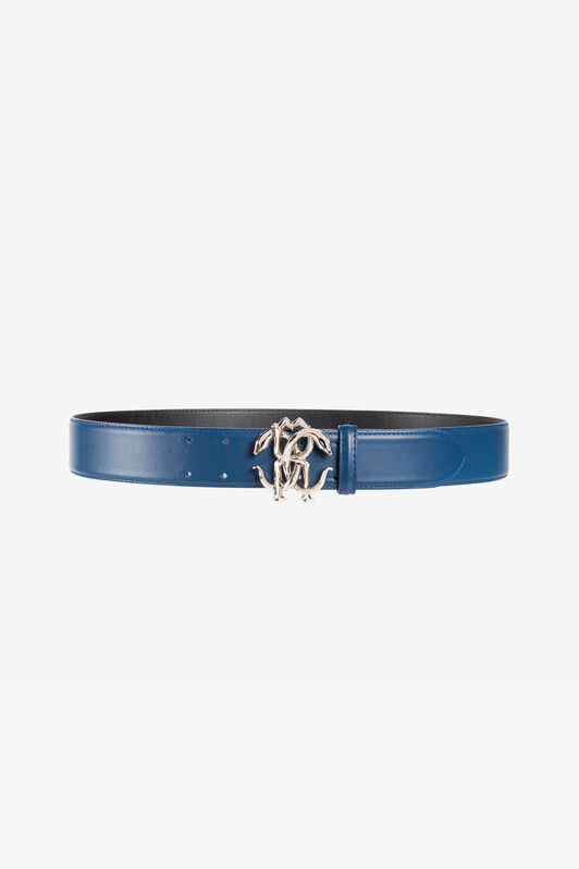 RC Cintura in pelle con Monogram Mirror Snake DARK BLUE QRC007-PZ132