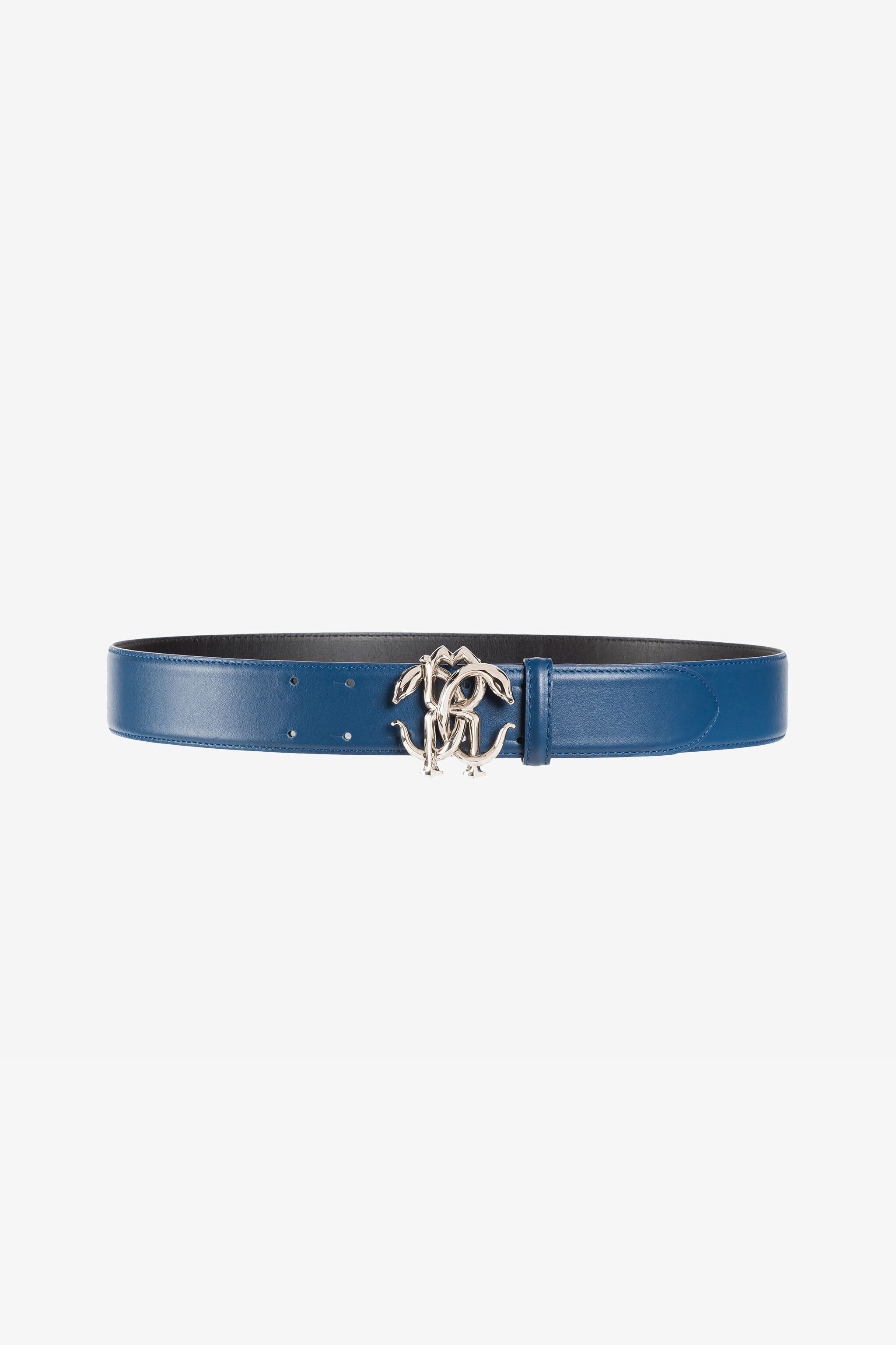 RC Cintura in pelle con Monogram Mirror Snake DARK BLUE QRC007-PZ132